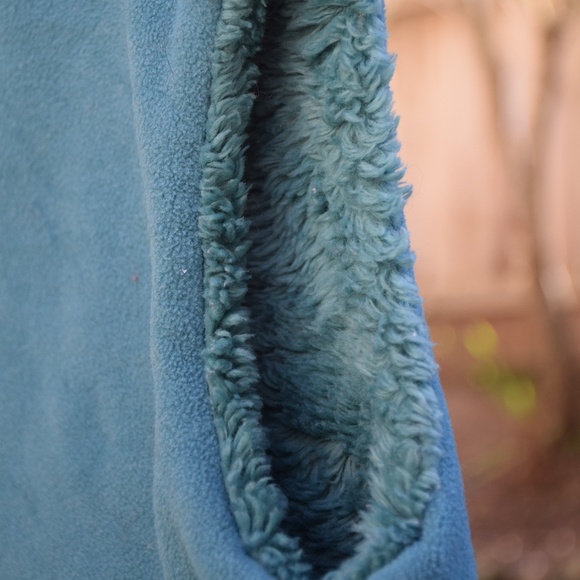 Carol Rose Turquoise Fuzzy Warm Vest - Picture 6 of 8